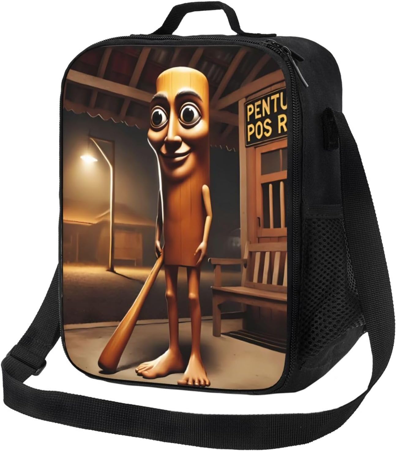 Dyale Novel Funny Frulli Frulla Tote Lunch Bag, Insulated Cooler Lunch Box, With Mesh Pocket Durable Bento Bag, Reusable Lunchbags