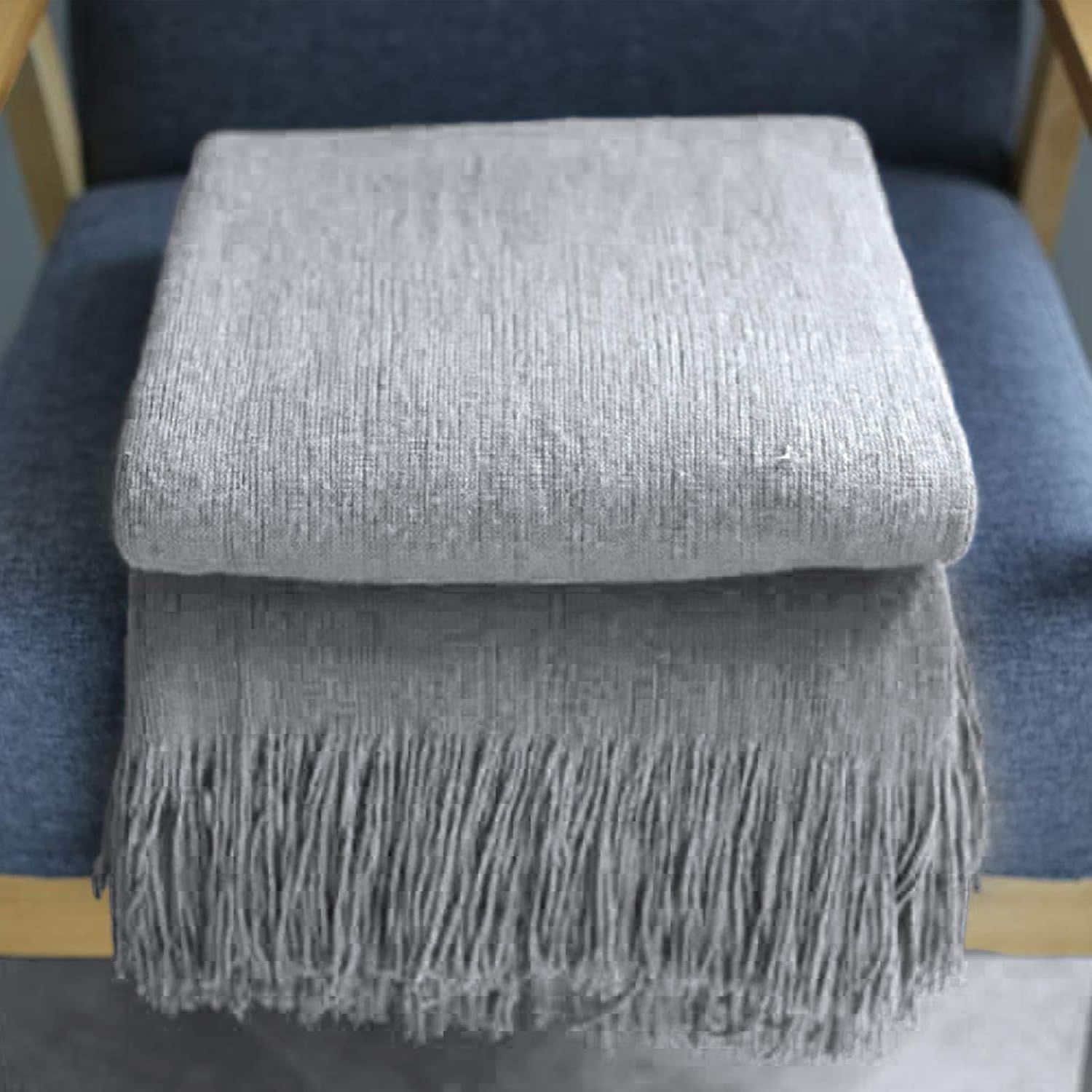 LAGHCAT Throw Blankets with Tassels, Textured Soft Throw Blankets for Couch, Warm Cozy Fluffy Lightweight Knitted Decorative Blanket for Bed Sofa Chair, 50×60 inches