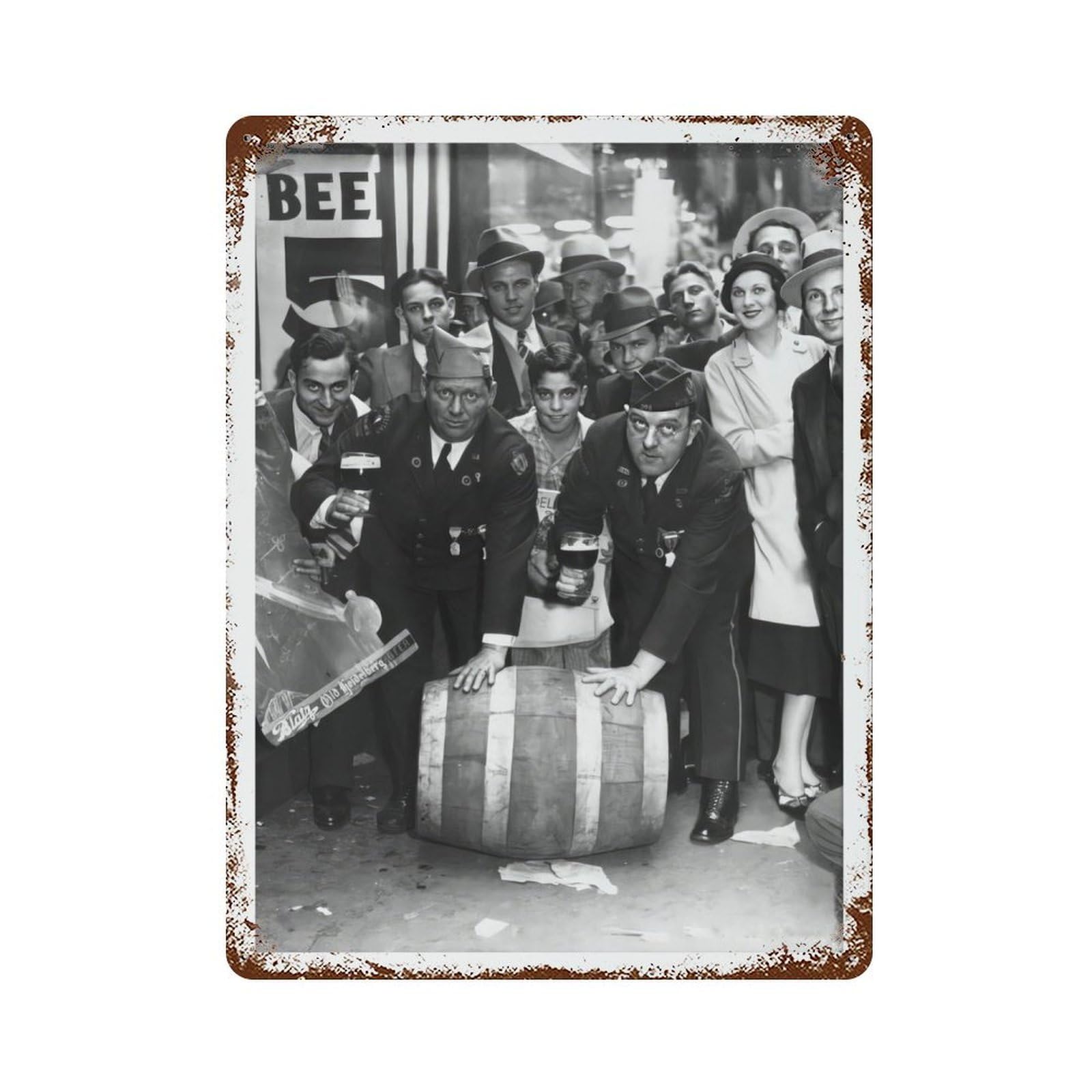 xiaoxiaoshen Prohibition Repeal Beer Keg, Speakeasy Decor Wall Decor Art Metal Tin Poster Modern Home Decor Art Home Bar Shop Decorations Vintage Sign 40x30cm