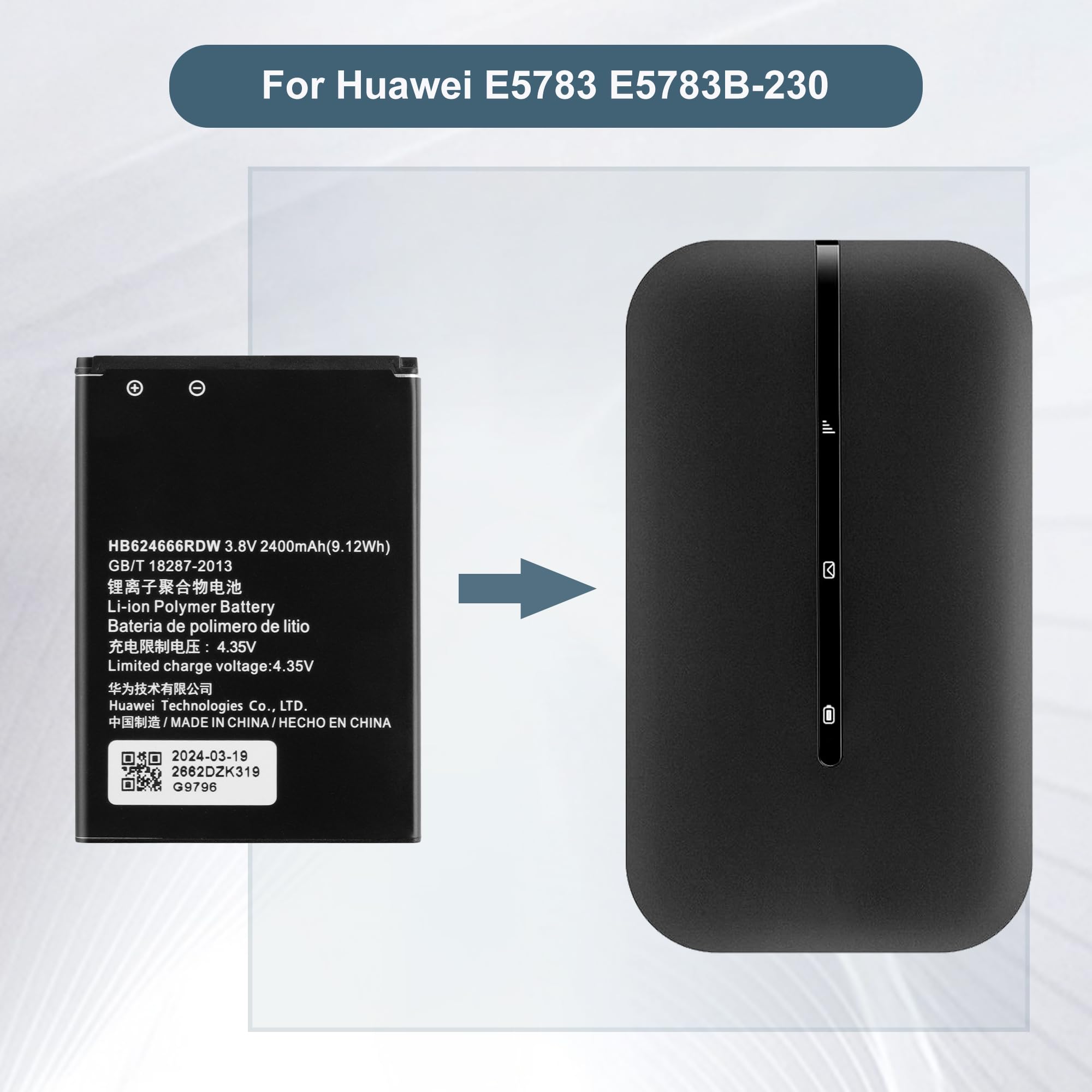 Zapasowy akumulator HB624666RDW kompatybilny z Huawei E5783 E5783B-230 WiFi Hotspot router akumulator z narzędziami