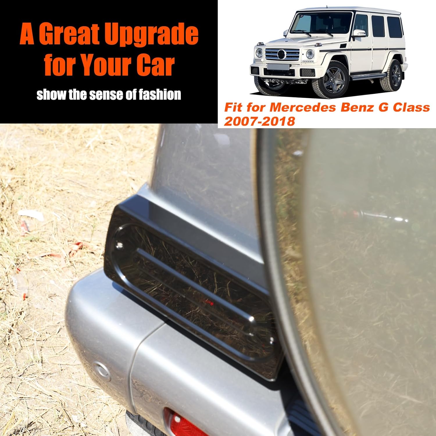 Car Rear Tail Light Cover Compatible with Mercedes Benz W463 G-Class G500 G550 G55 G63 AMG 2007-2018 Smoked Car Taillight Protection Trim Cover