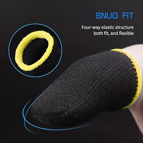 Miniatura 7 de Juego de fundas para dedos, 10 unidades Funda móvil para el pulgar para pantalla táctil, transpirable, antisudor, sensible al sudor, teclas de