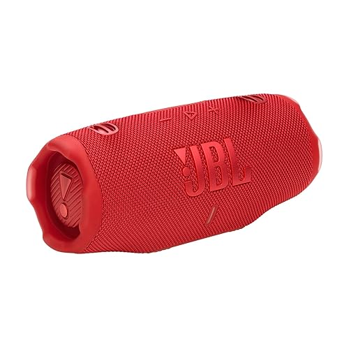 JBL Charge 6 - Portable Waterproof & Drop-Proof Bluetooth Speaker, Bold JBL Pro Sound with AI Boost, 28Hrs of Playtime, Built-in powerbank & Comes with a Sturdy/Removable Carrying Strap (Red)