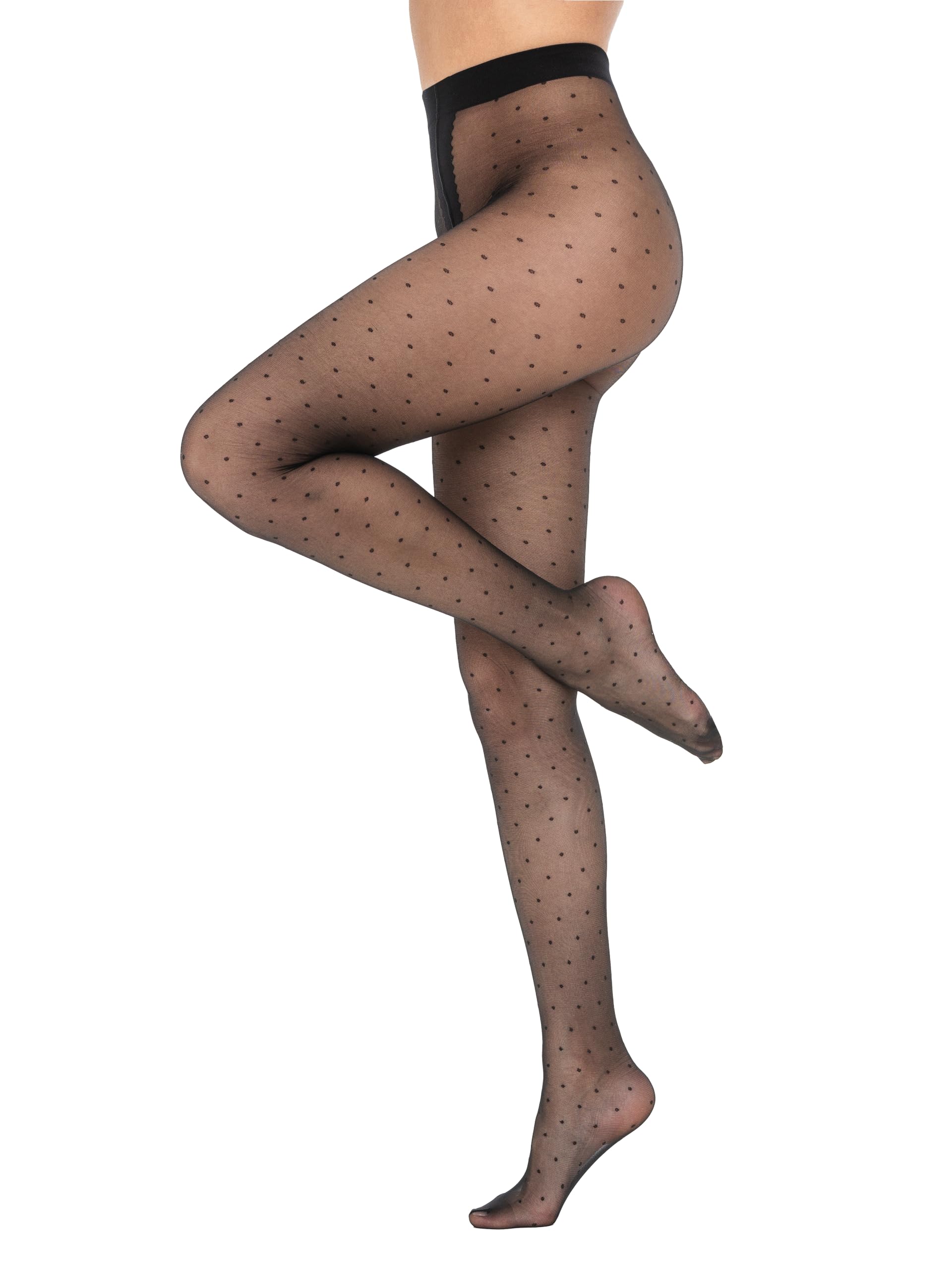 Veluk 20D Polka Dot Tights for Women Patterned Sheer Dotted Pantyhose