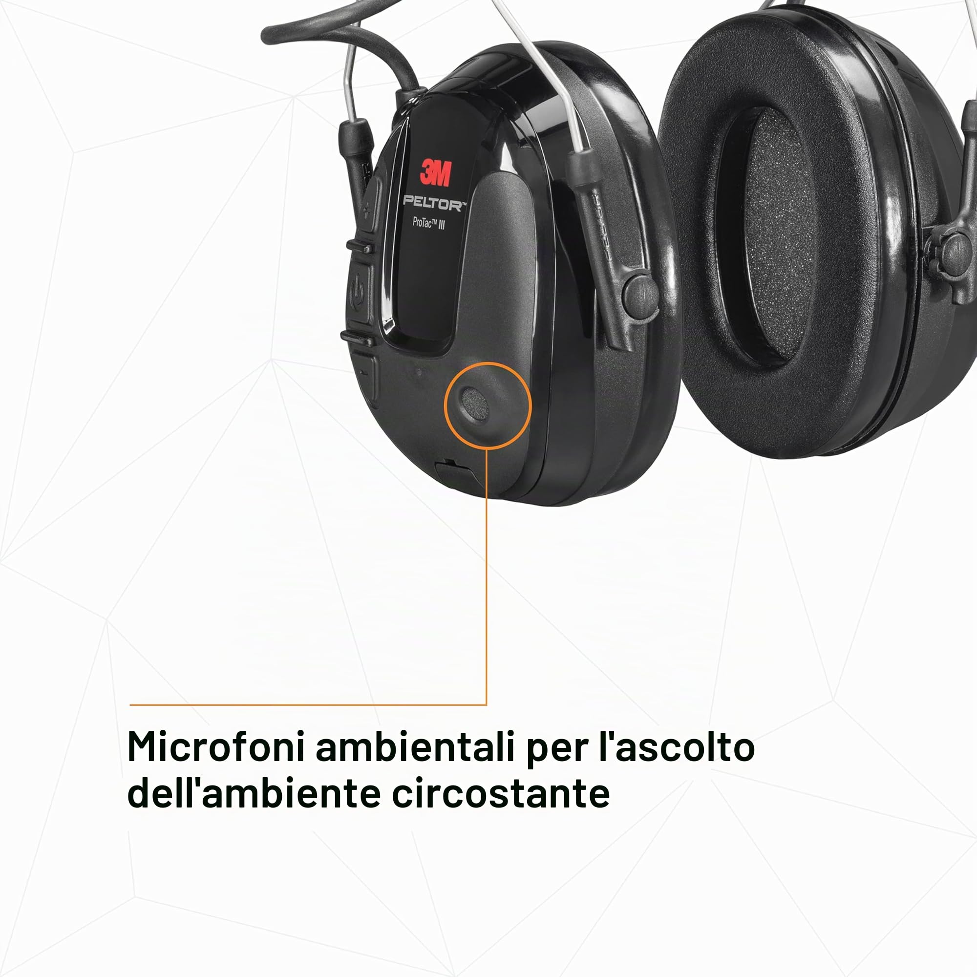 3M™ PELTOR™ ProTac™III Cuffia Protettiva, nero, 32 dB, con bardatura temporale, MT13H221A