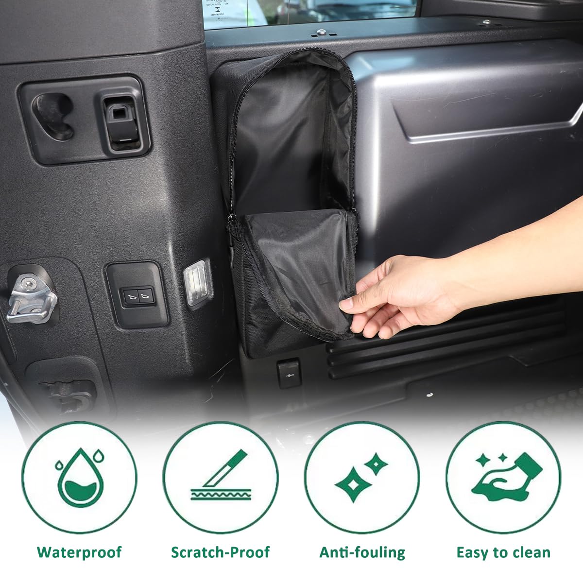 Organizador de maletero de almacenamiento para coche con tela Oxford, organizador de bolsa de coche, compatible con Defender 90 110 130 2020-2024, bolsa de almacenamiento multifuncional para