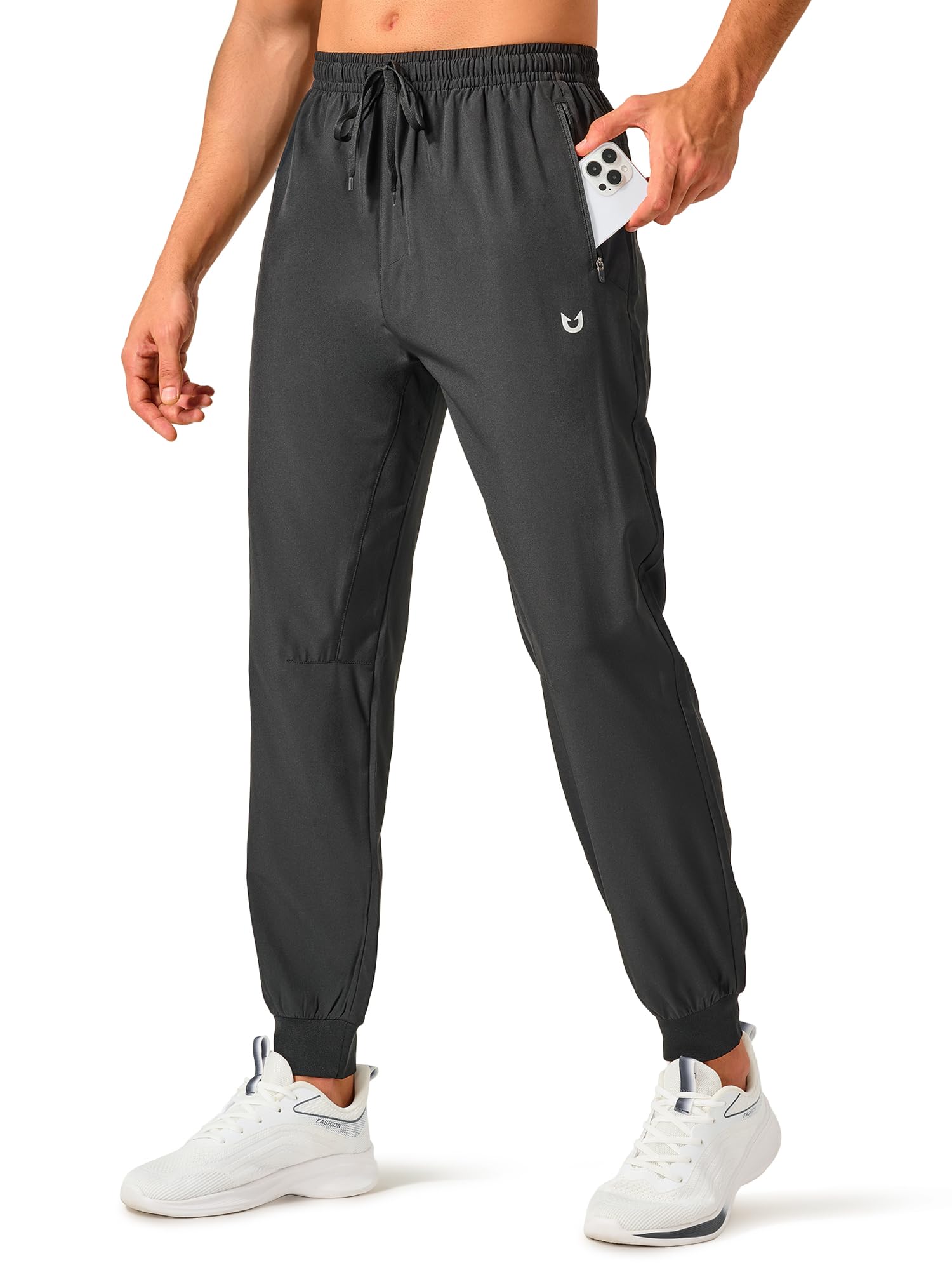 Men's Athletic Workout Pants Lightweight Joggers Zipper Pockets