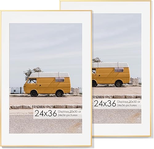 Miniatura 731 de Fun Memories Portarretratos de metal de 16 x 20 pulgadas con paspartú de 11 x 14 pulgadas, acabado de aluminio cepillado, parte delantera de vidrio