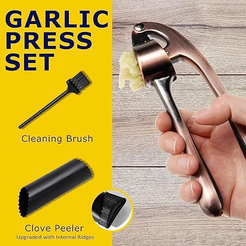 Miniatura 6 de Prensa de ajo de acero inoxidable de alta calidad eleva tu experiencia culinaria con nuestro juego de picadora de ajo, trituradora y peladora de