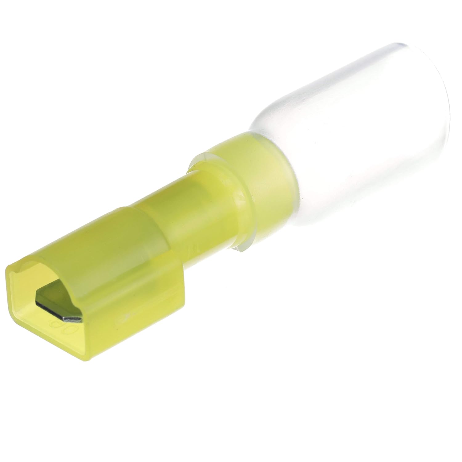 Seachoice Heat Shrink Insulated Disconnect, Marine Grade Heat-Shrinkable Male Disconnect Terminals, Yellow, Pack of 25, 12-10 Wire Range