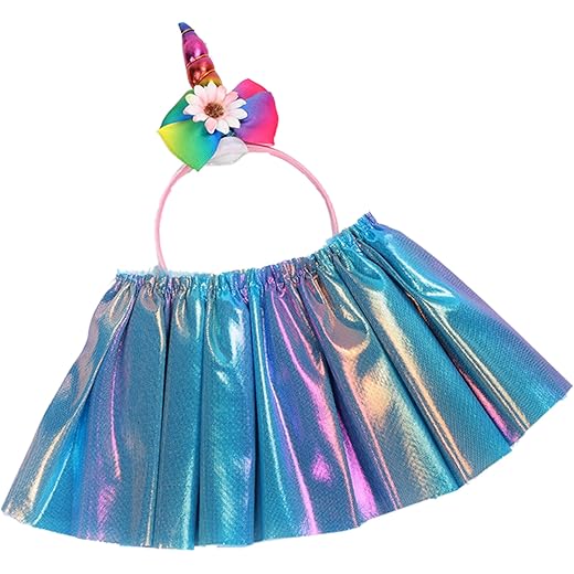 Glittering Princess Tutu Skirt Set of 2 - Blue, 3-8 Years