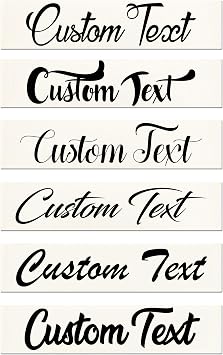 Custom Personalized Text Lettering Vinyl Decal Label Window Sign Sticker | Script Italics Handwritten Cursive