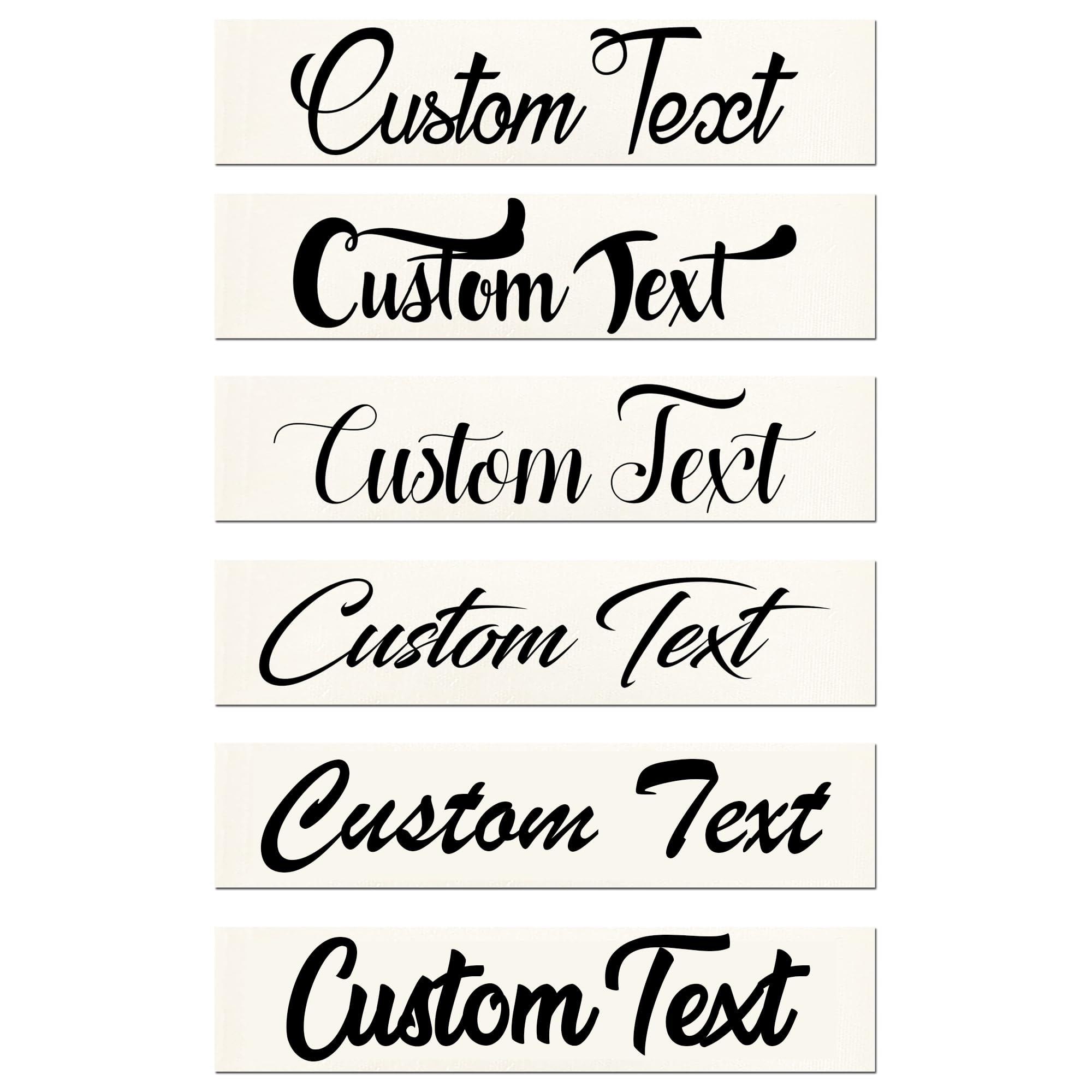 Custom Personalized Text Lettering Vinyl Decal Label Window Sign Sticker | Script Italics Handwritten Cursive