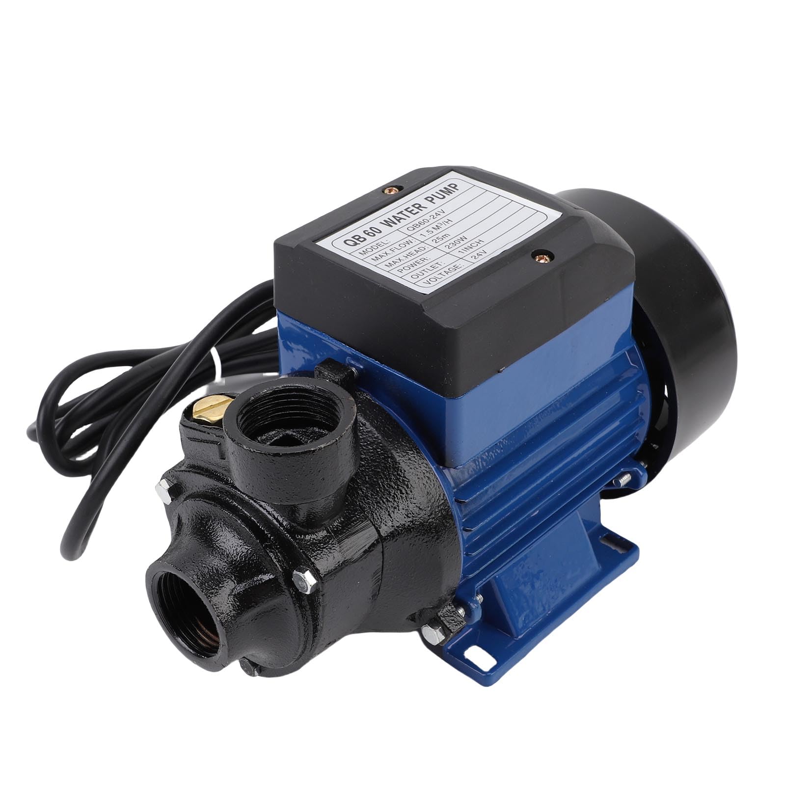 Bomba de Agua de 24 V Bomba de Agua de Alta Elevación de 230 W de Alta Presión Resistente Elevación de 25 M Caudal de 1,5 M³/H 3200 RPM con Cuerpo de Aluminio Fundido