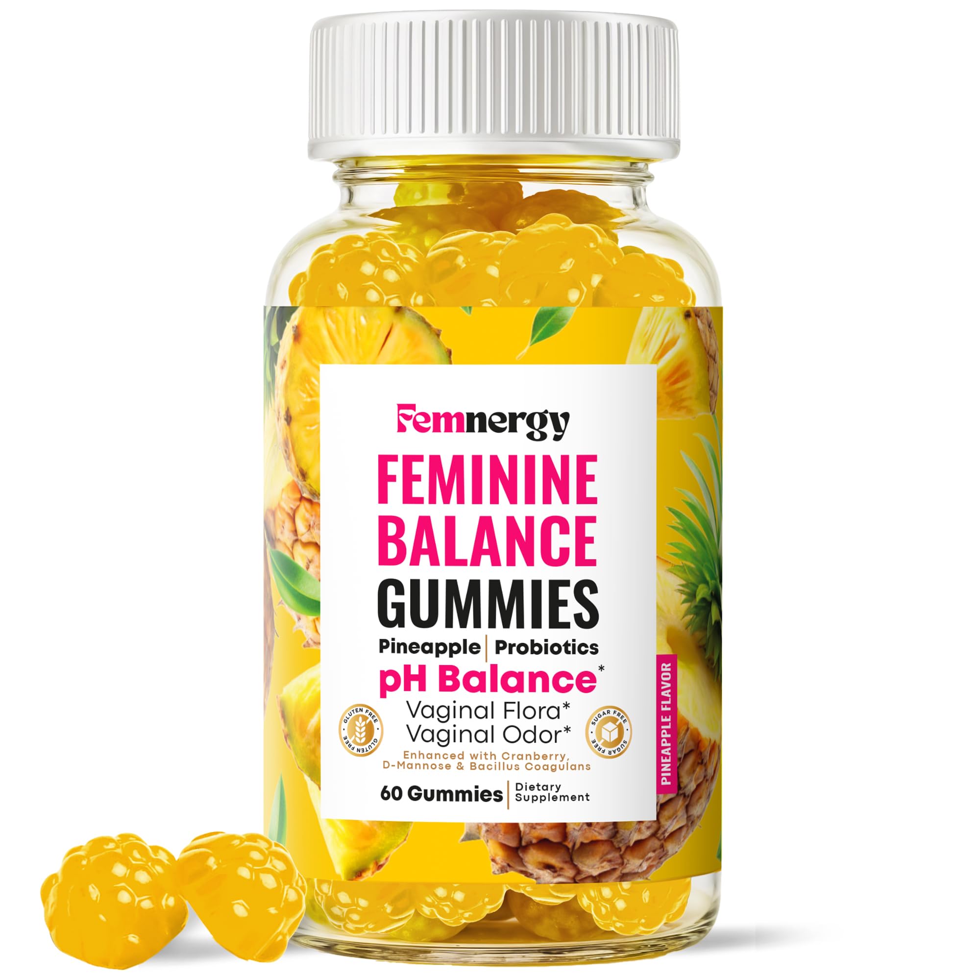 Feminine Balance Probiotic Gummies for Women - Vaginal Health & pH Balance