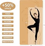 Tapis de yoga extra large 76" x 40" x 10mm - Épaisseur TPE Tapis d'exercice pour hommes & Femmes, Mat de fitness non glissant pour Pilates, entraînement, gymnastique à domicile
