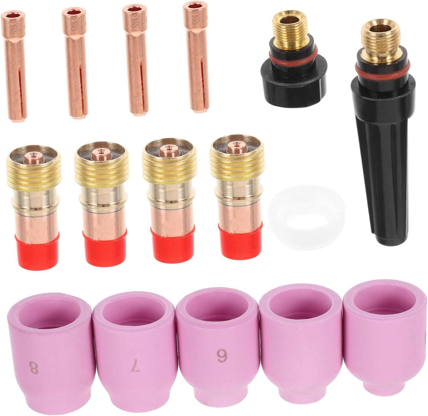1set Kit for Welding Accessories Tools Nozzle Tips Set Gas Soldering Cup Welding Torch Consumables Tip Cleaner