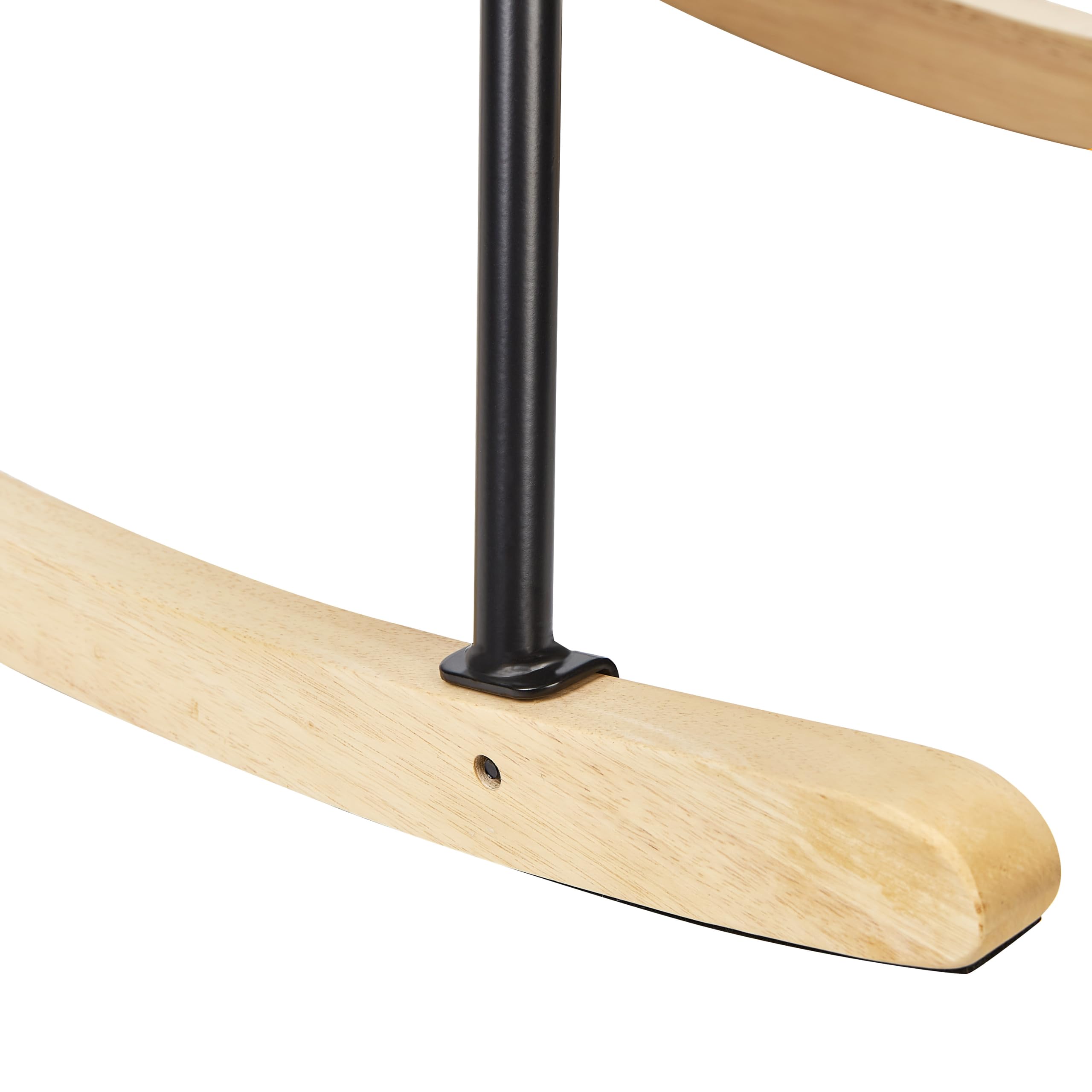 Beliani Fauteuil à Bascule Moderne en Tissu Bouclé Beige Sable et Pieds en Bois Oulu