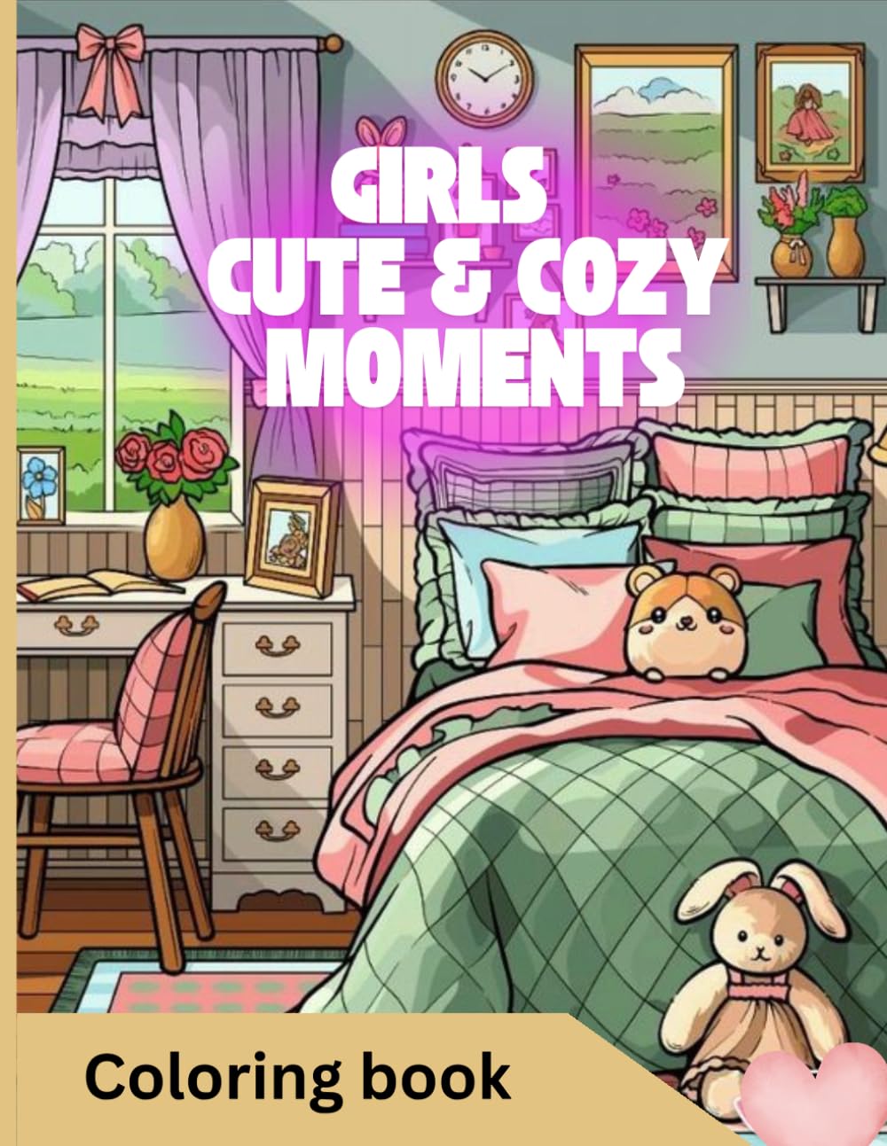 Girls Cute and Cozy Moments Coloring pages for Teens and Adults: Relaxing coloring book