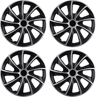 Full Rim Cover Set, 15in Aerodynamic 4 Pcs Lightweight - Silver & Black