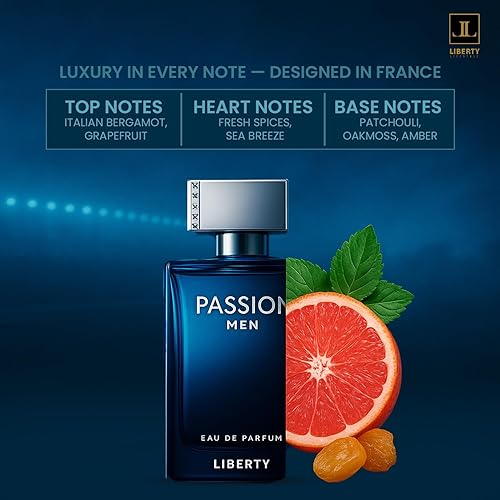 Miniatura 5 de Liberty Perfume de pasión de lujo para hombre (3.4 fl oz3.4 onzas), Eau De Parfum (EDP) en aerosol, fabricado en Francia, olor de larga duración,