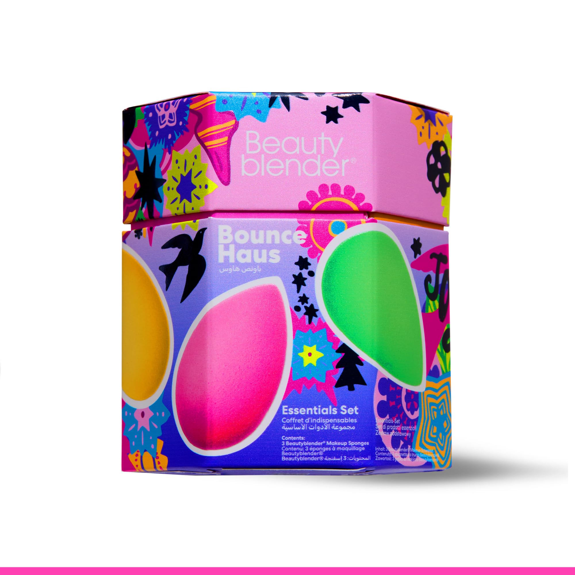 Beautyblender Bouncehaus Essentials Set – Set Regalo 3 Spugnette Make-Up Edizione Limitata – Lattice Free, Riutilizzabili, Perfette per Fondotinta, Correttore, Cipria, BB Cream & Finish Impeccabile
