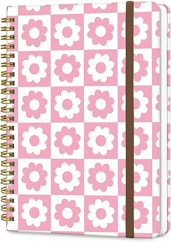 Miniatura 9 de Cuaderno de diario en espiral, tamaño A5, bonitos cuadernos para mujeres y hombres, cuaderno de tapa dura con rayas universitarias para trabajo y