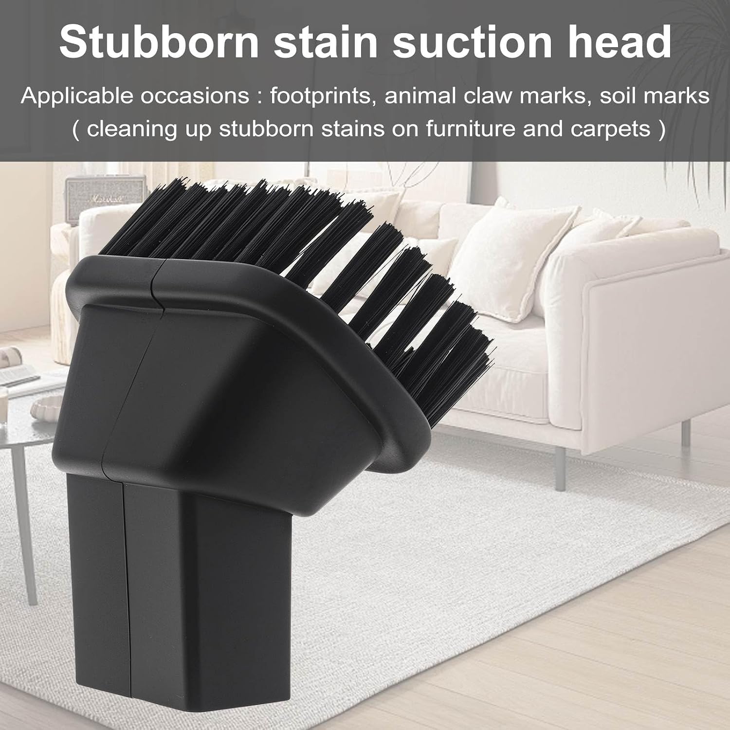 Vacuum Brush 4Pcs, Vacuum Attachment Dust Brush with Connector Adapter, 1.37 Inch Flat Nozzle Suction Head Square Mouth Brush with Vacuum Hose Adapter, Fit for Midea ZL601R / ZL601A SC861 / SC861A