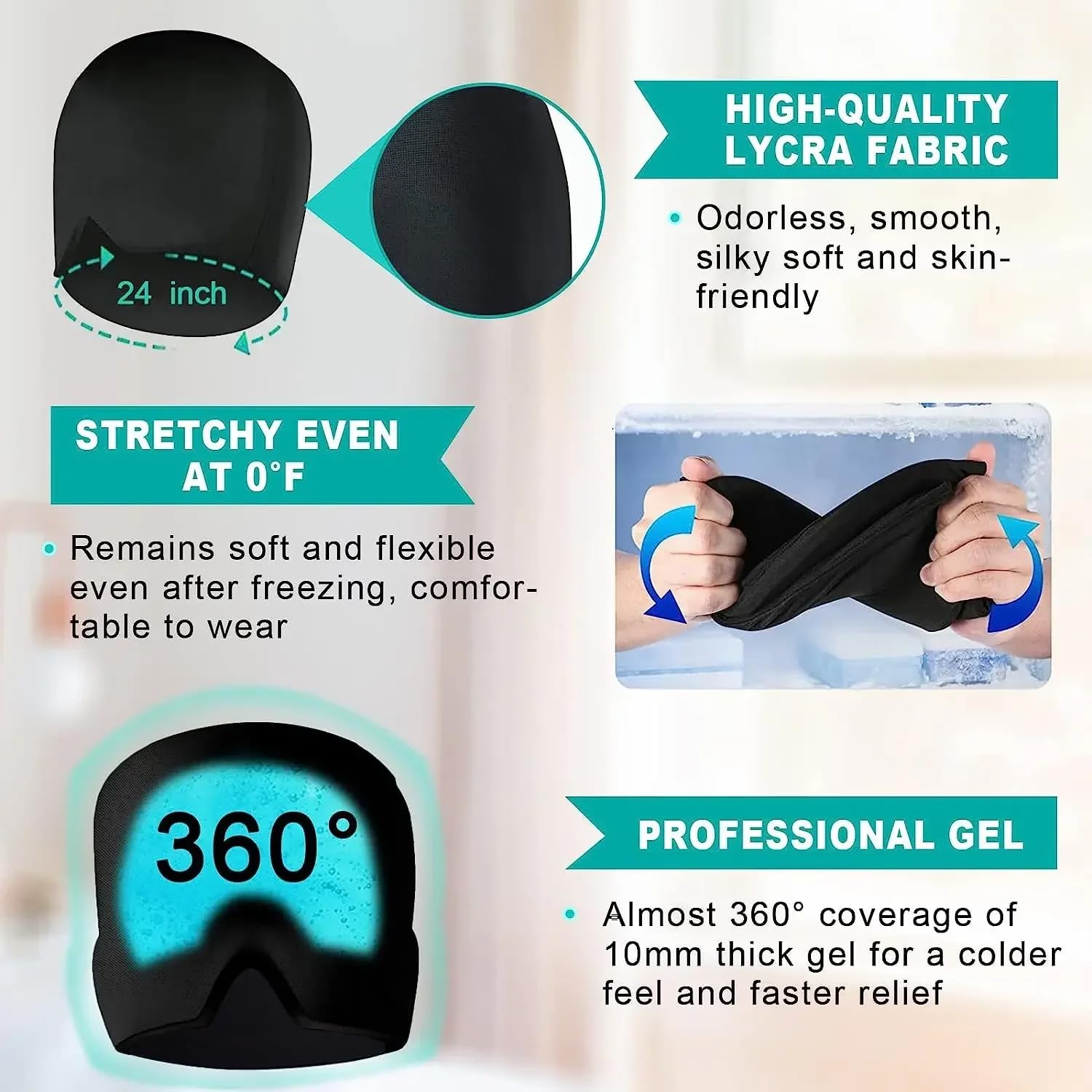 Migraine Relief Cap for Migraines, Headaches, Sinuses, Tension Relief Headache Relief Cap for Men & Women Hot and Cold Therapy Relaxing Thermax Migraine Cap, Migrane Relaxing Cap - Multicolor — Amazon image 5