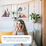 Nook Theory 4 Pack Macrame Plant Hanger - Hanging Planters for Indoor Plants, Boho Plant Holder with 8 Ceiling Hooks (Cream)