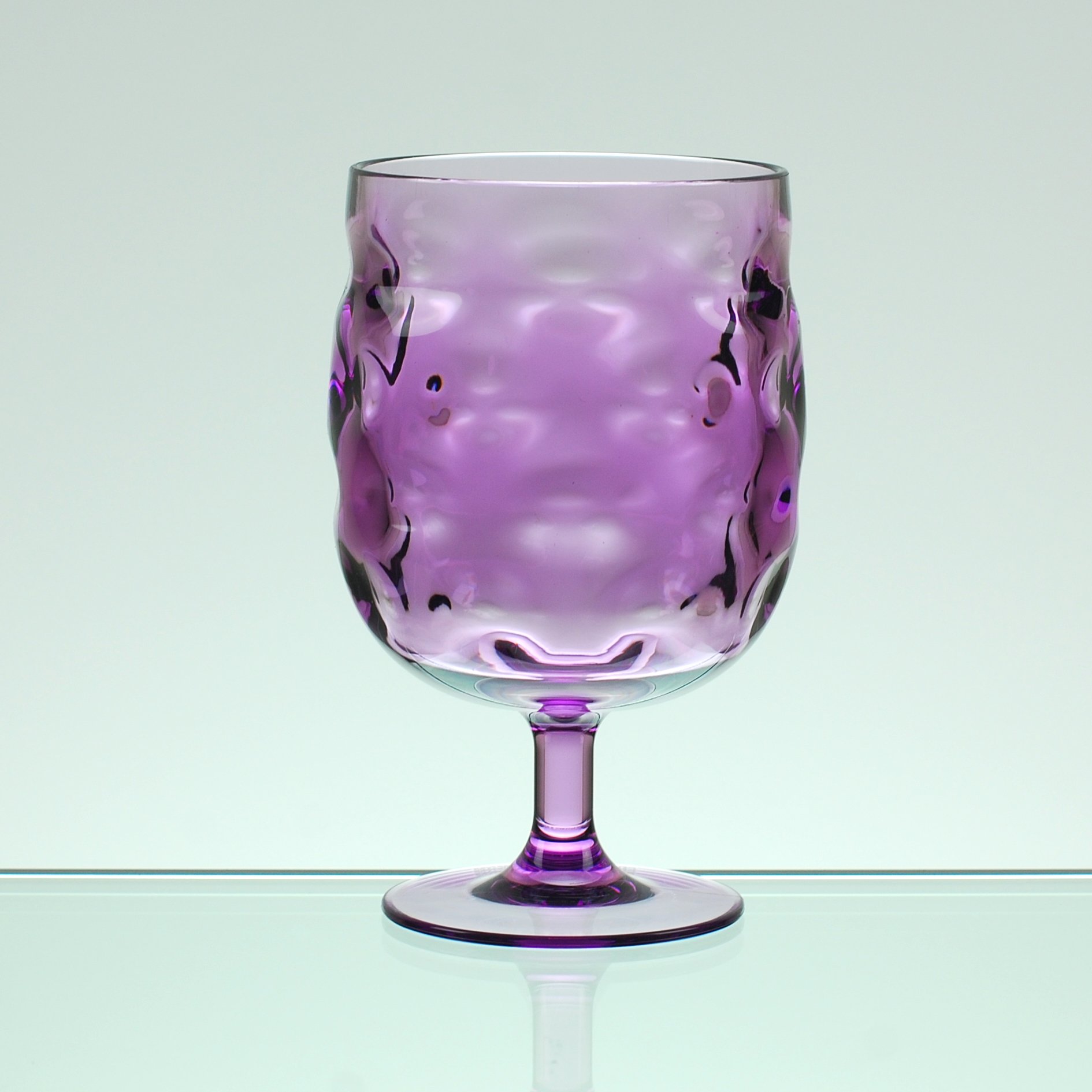 QG Set of 8 Colorful Stackable 12 oz Acrylic Plastic Drinking Glass Tumbler Set Purple