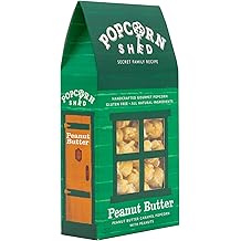 Popcorn Shed Peanut Butter Gourmet Popcorn 1 x 80g - Peanut Butter Caramel Gourmet Popcorn with Roasted Peanuts, Easy & Low Calorie Snack, Perfect for Parties, Movie Nights & Gifting