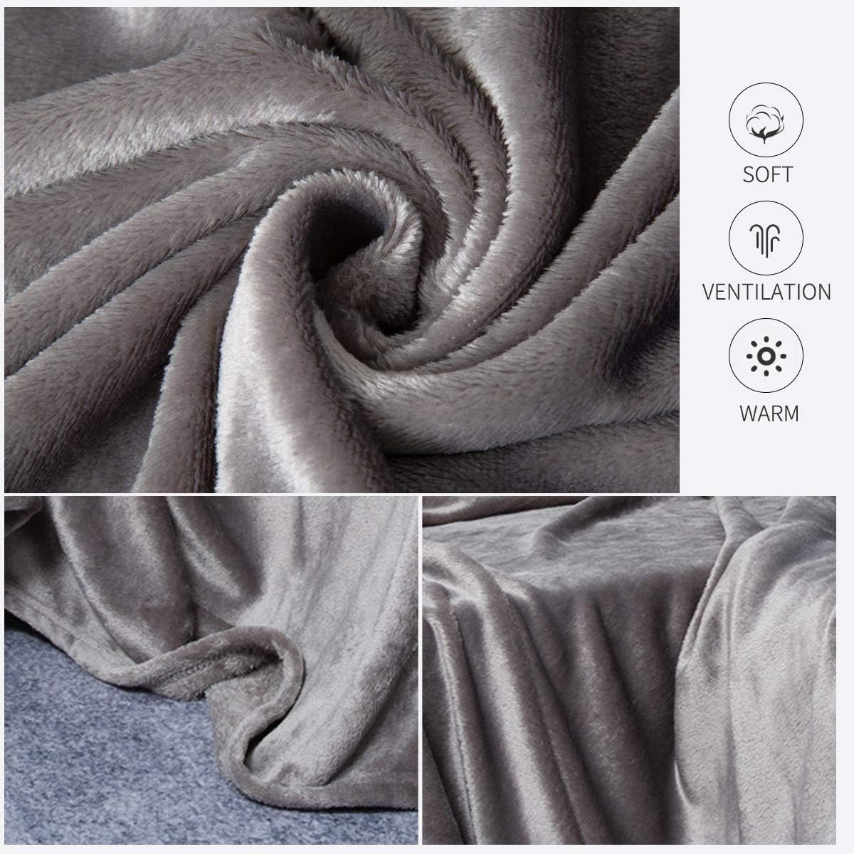 Rendiele Blankets Full Size Clearance Throw Blankets for Couch Bed Super Soft Plush Fuzzy Cozy Flannel Fleece Blankets Fluffy Warm Solid Color Double Sided Blanket 60x80 inch (Grey, Twin) : Home & Kitchen