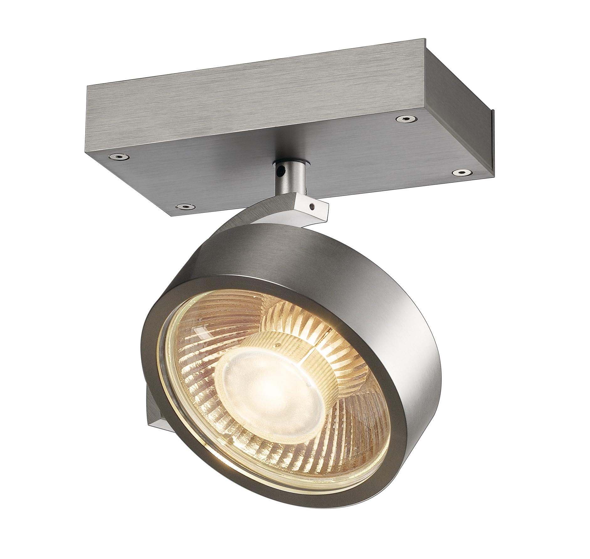 SLV KALU | Dimmbare Wand- und Deckenleuchte zur Beleuchtung innen, LED Strahler, dreh- und schwenkbar, LED Spot, Deckenstrahler, Decken-Lampen | einflammig, GU10, rund, Aluminium, max. 75W