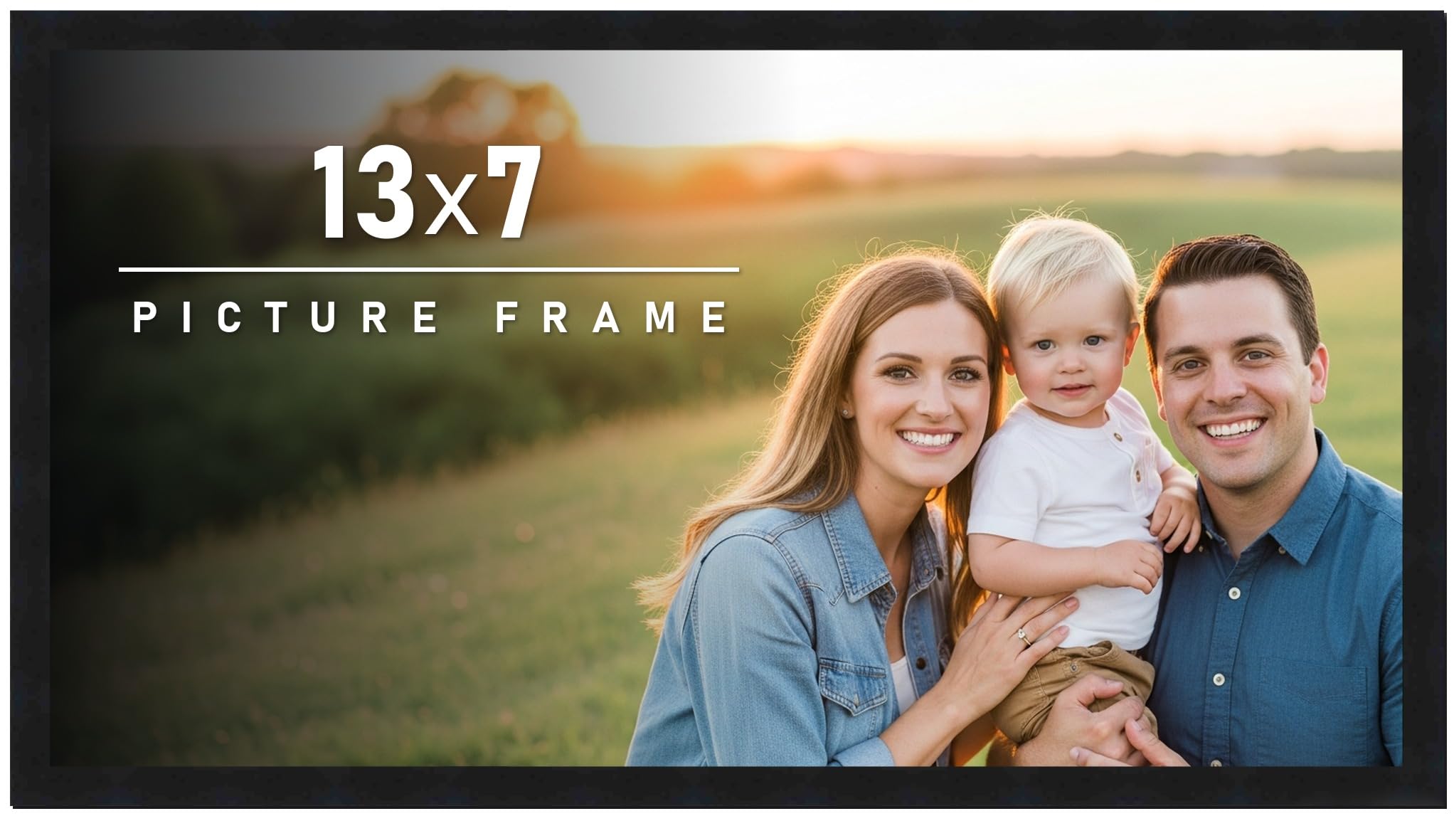 Amazon.com: 13x7 Frame Black Picture Frame - Complete Modern Photo