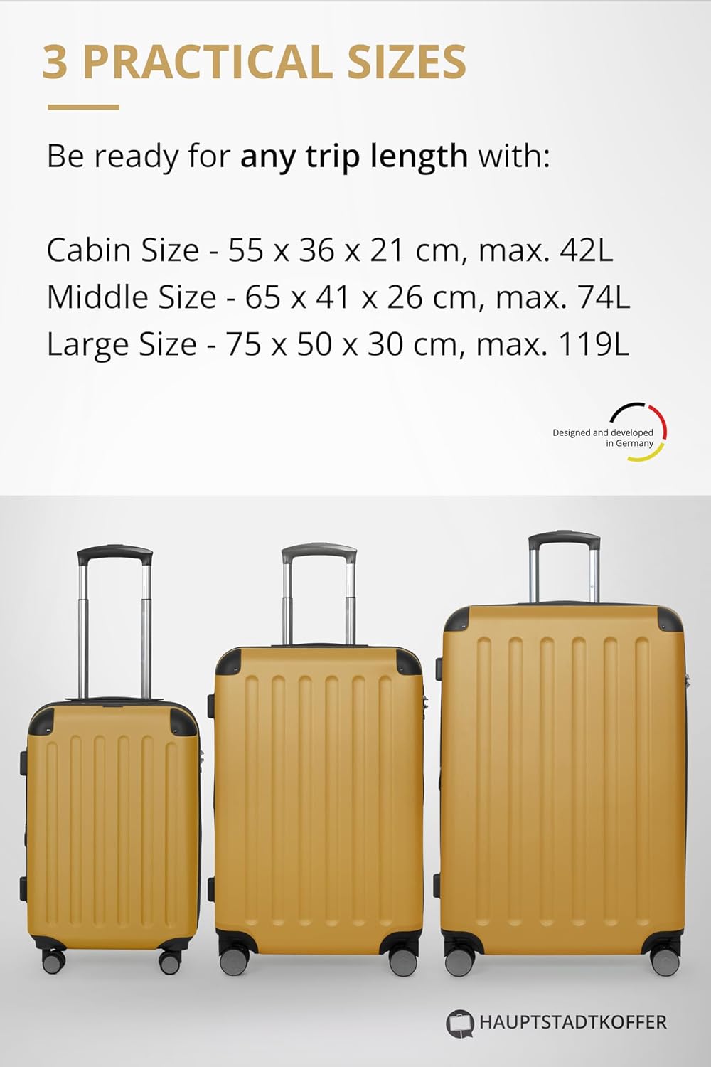 Hauptstadtkoffer - Spree, Unisex Spree Luggage- Suitcase, Autunno Oro, 75 cm - HK28-1203-HEG