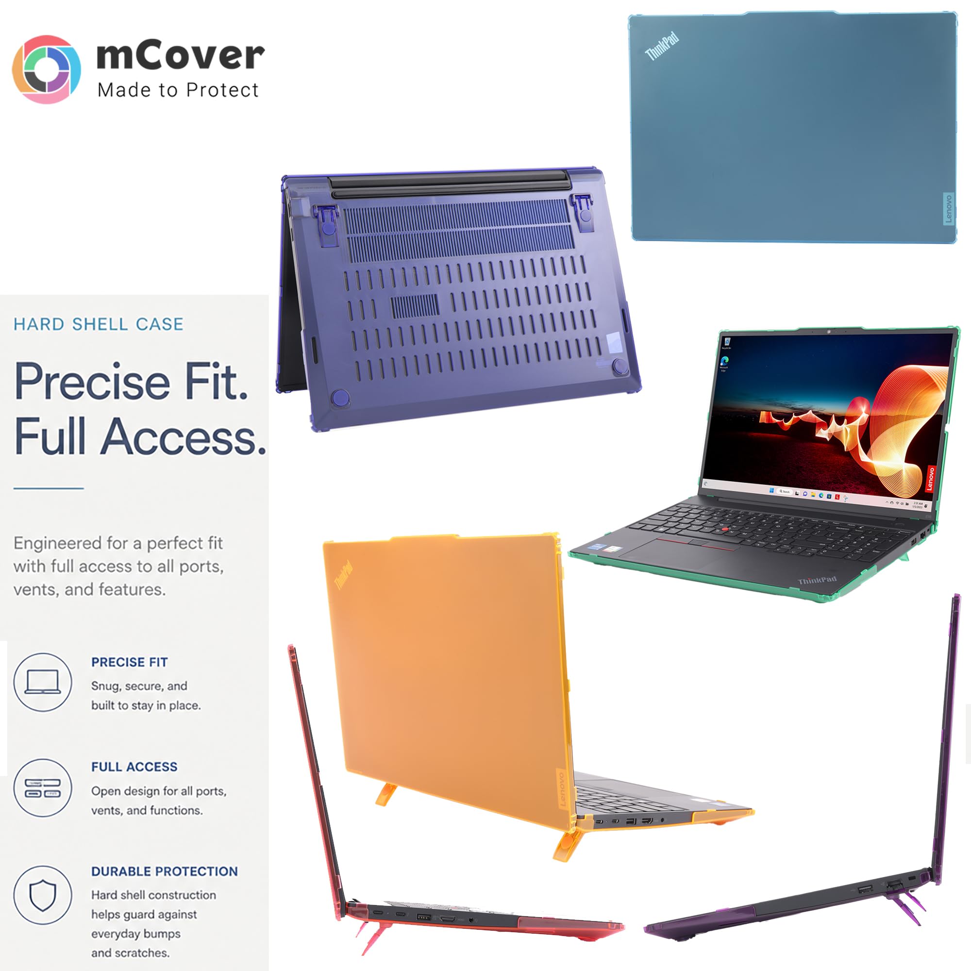 mCover Étui uniquement compatible avec Lenovo ThinkPad E16 Gen 1/Gen 2 2024-2025 16" (ne convient pas aux autres modèles) - Bleu