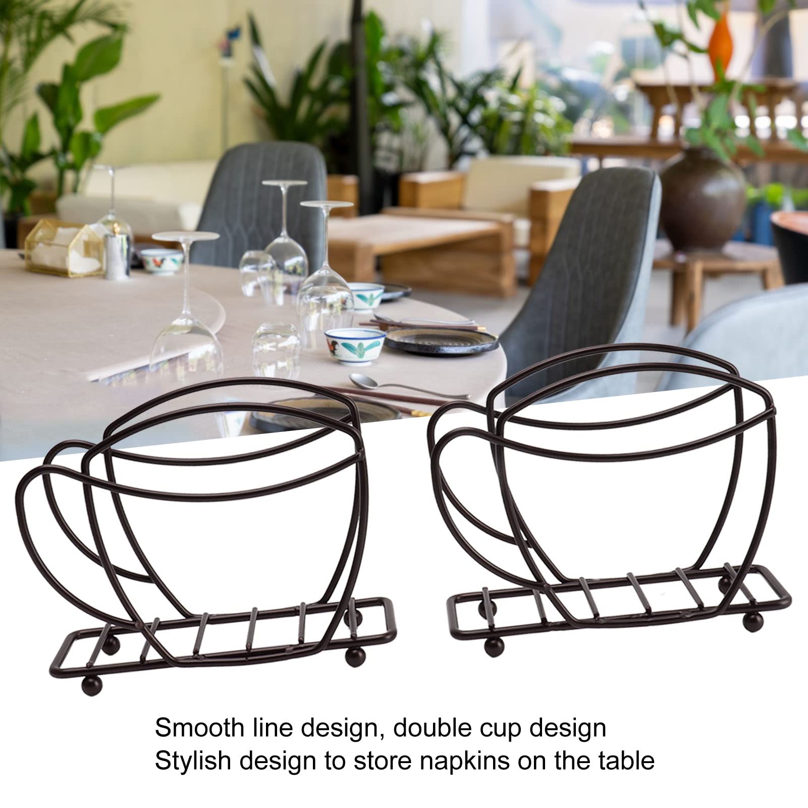 Lot De 2 Porte-serviettes En Métal Avec Barre Lestée - Distributeur Mouchoirs Carrés, Doré/noir
