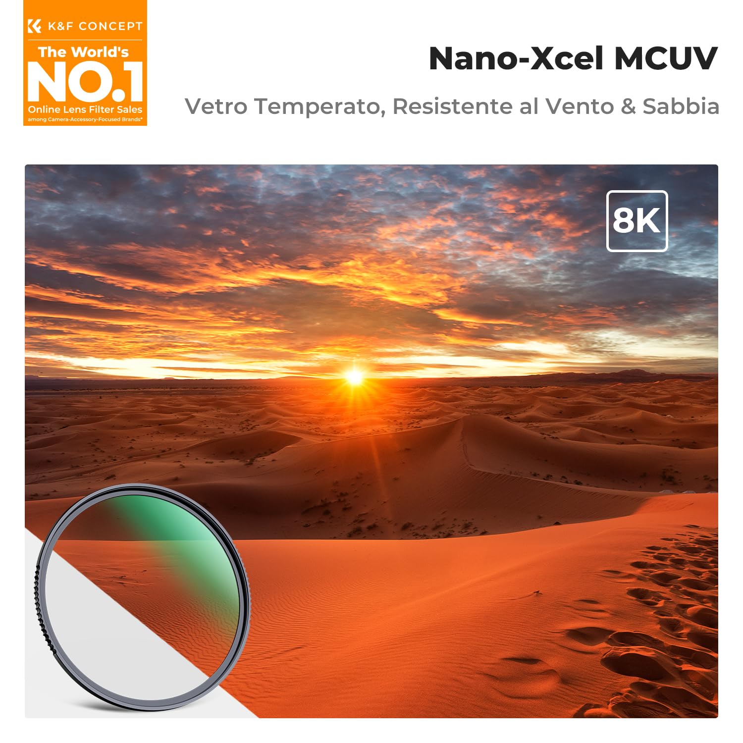 K&F CONCEPT 67mm Nano-Xcel Filtro di Protezione UV Ultra-Duro，MCUV Filtro in Vetro Ottico con 28 Strati Nano-Rivestimento