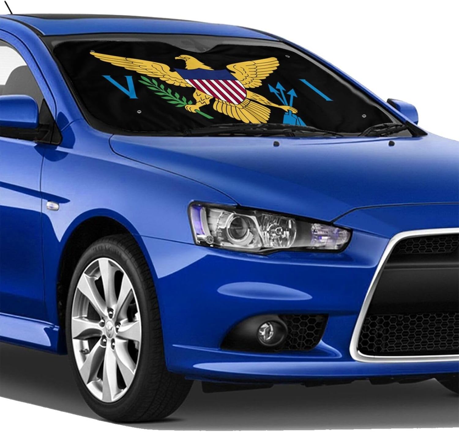 Us Virgin Islands Flag Car Windshield Sun Shade Front Window Visor UV Heat Shield Truck Pickup SUV Medium