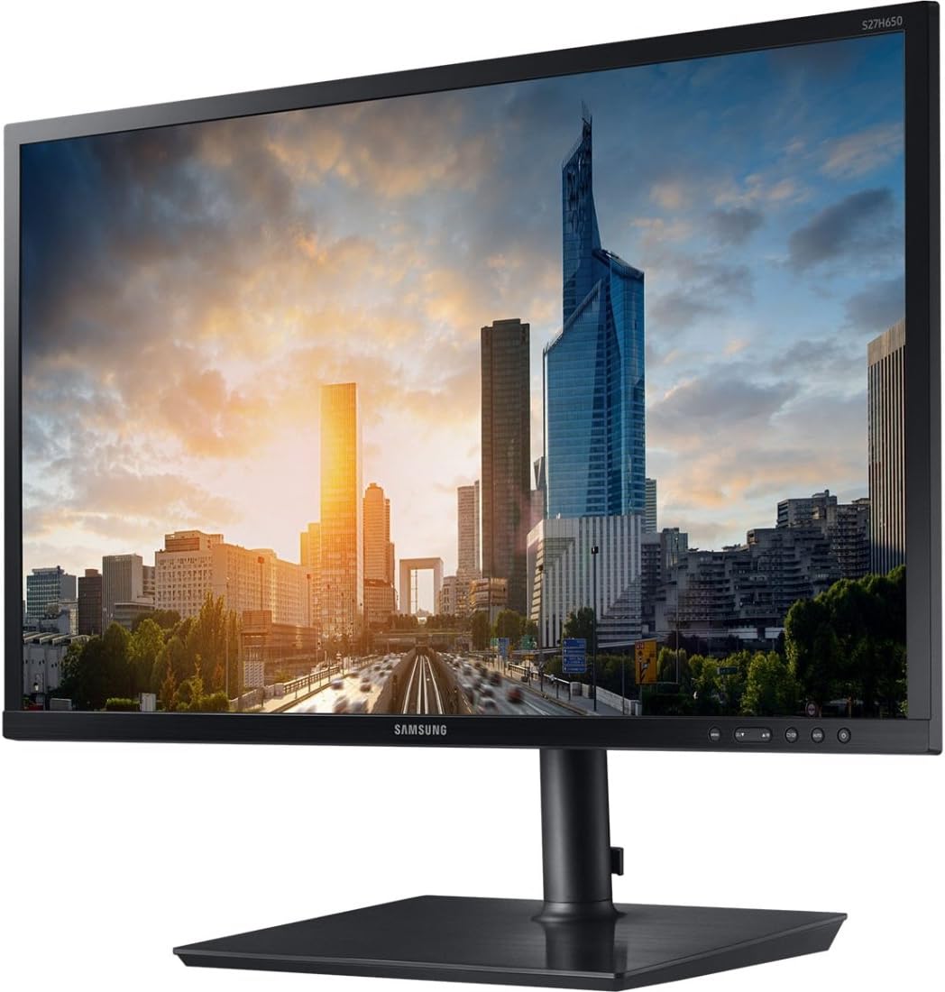 Samsung SH650 Series 27 inch FHD 1920x1080 Desktop Monitor for Business, HDMI, DisplayPort, USB Hub, VESA mountable, 3-Year Warranty (S27H650FDN)