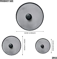 Vista 3 de Protector contra salpicaduras de cocina, pantallas de salpicaduras, 3 piezas de protección contra salpicaduras de sartén, pantalla de salpicaduras