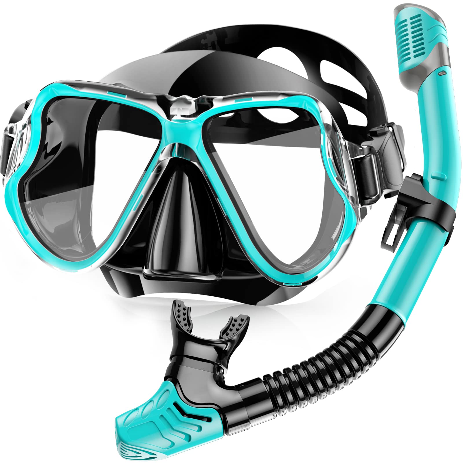 Karvipark Dry Snorkel Set, Anti-Fog Scuba Snorkelling Packages, Panoramic Wide View Snorkelling Goggle, Professional Snorkelling Gear for Adults