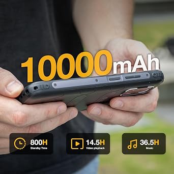 AGM HMAX Rugged Smartphone: 10000mAh Battery, 6.56 HD+ 90Hz Display, IP68/IP69 Water Resistance, 4GB + 4GB Virtual RAM, 128GB Storage, Triple Card Slots, NFC, OTG, GPS Works ONLY with T-Mobile