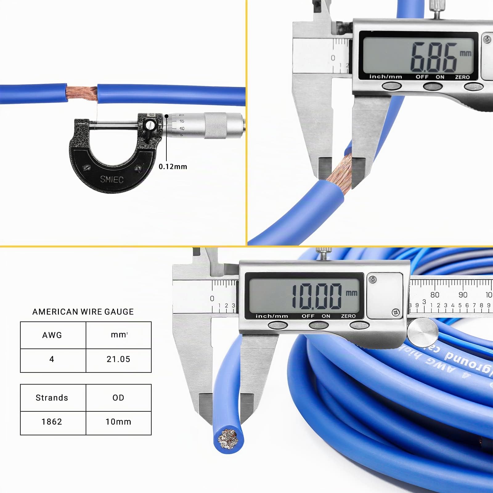 RECOIL RCK44 Kit Câblage Ampli Voiture 4 AWG (25mm²) CCA RCA OFC