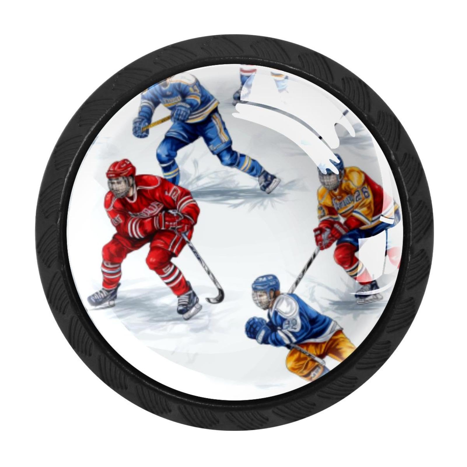 Chenzzzz Multicolored 05 4 Pack Ice Hockey Kitchen Cabinet Knobs Drawer Knobs Door Dresser Handles For Personalized Gifts Great For Any Occasion