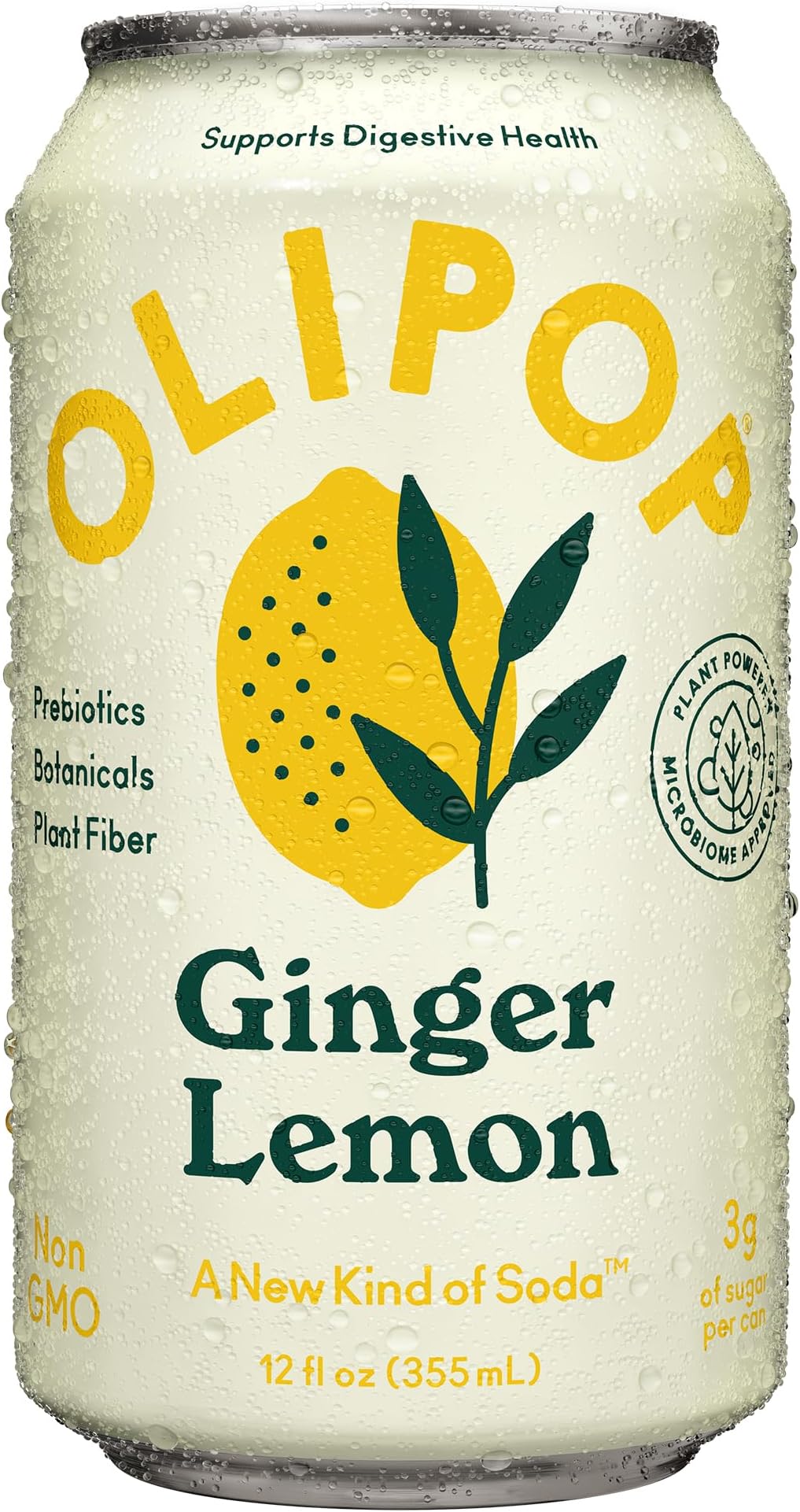 Olipop Sparkling Tonic, Ginger Lemon, 12 oz