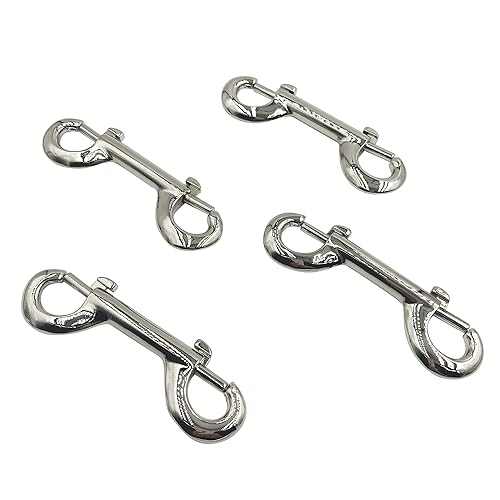 Gancho de doble extremo, paquete de 4 clips de metal plateados de 3.9 pulgadas para correa de perro, llavero, tachuelas de caballo, cubos de