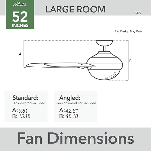 Miniatura 7 de Hunter Fan Company 52422 Burroughs Ventilador de techo, negro mate