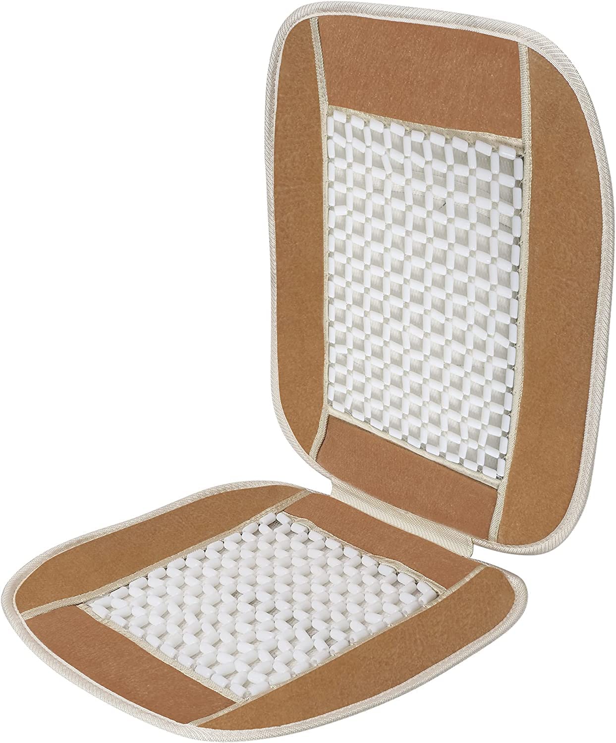 CARSHADE Velvet Acupressure Design Marble Bead Seat Cover for Car Beige, Universal Size Amazon